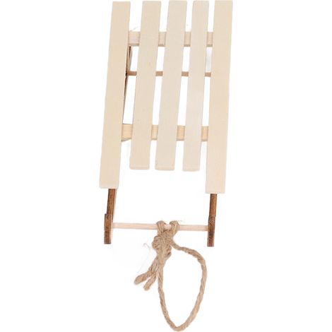 Miniaturschlitten, realistische Dekoration, Holzschlittenmodell für Puppenhaus, Fotorequisite, Tisch, natürliche Holzfarbe. (1/5)