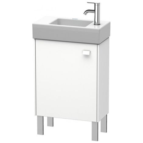 Duravit Meuble sous-lavabo Brioso 48,4 x 23,9 cm, 1 porte, 1 tablette en verre, pour lavabo Vero Air 072450 BR4431L, Couleur (avant/corps): Décor blanc mat, poignée blanche matte - BR4431L1818