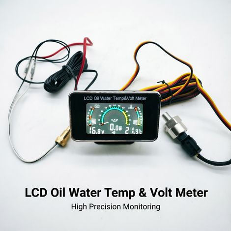 3-in-1 LCD-Instrument 12V/24V – Öldruck/Öltemperatur/Spannung für Lkw (1/4)