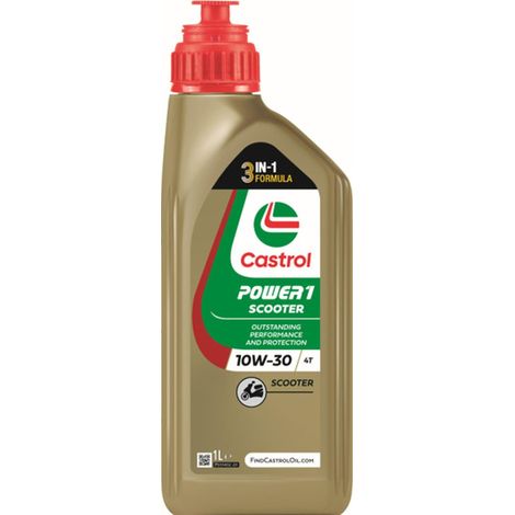 CASTROL HUILE LUBRIFIANTE POUR SCOOTER POWER1 10W30 1LT REACT SRF RACING 15A43A