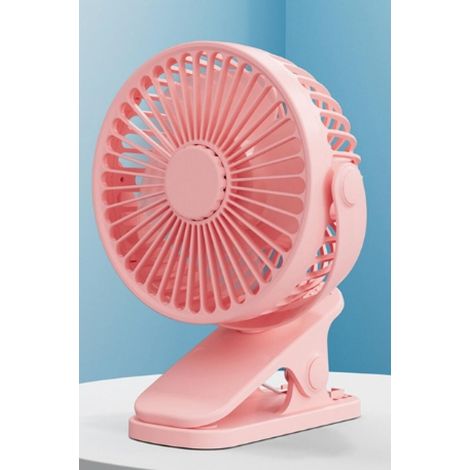 Ventilador recargable con pinza resistente, funcionamiento silencioso (menos de 36 dB(A)) y rotación de 360°. (Rosa, 110 x 64 x 158 mm) (1/5)
