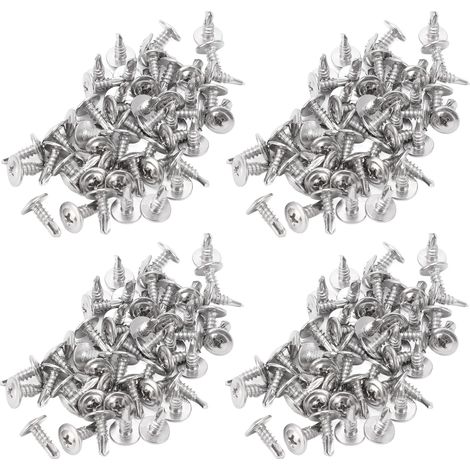 Vis Autoperceuse Inox M4 2x13 - Tête Ronde Avec Rondelle Intégrée - Pour Métal Fin Bois Plastique - 200 Pièces (1/5)