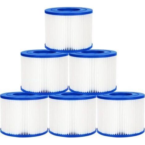 Lot de 6 Filtres de Type VI pour Spa, Filtre VI Cartouche pour Bestway Lay-Z-Spa, Filtre Piscine Filtre de Spa et de Bain à Remous Type VI pour Miami, Monaco, Vegas, 58323, Palm Springs, Pari