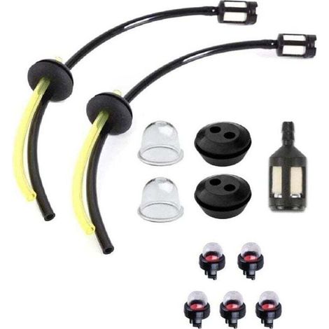 7 Pièce Tuyaux D'essence Avec Filtre, 5 Pack General Snap-In Primer Bulb,Tuyau de Carburant Pour Débroussailleuse, Tuyaux d'Essence Durite avec Filtre et Poire d Amorçage, Pour Debroussailleuse- (1/4)