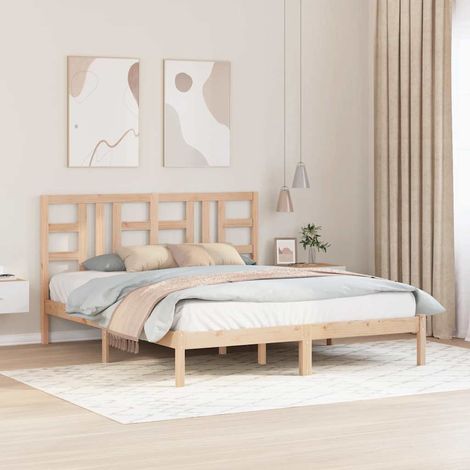 Bed Frame without Mattress 160x200 cm Solid Wood vidaXL (1/5)