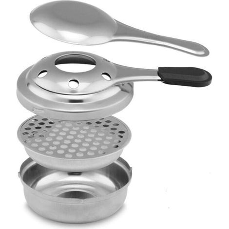 Brûleur à Fondue en Acier Inoxydable, cuisinière à Alcool Mini brûleur portatif à Fondue pour Camping en Plein air Marmite à Panique (1/4)