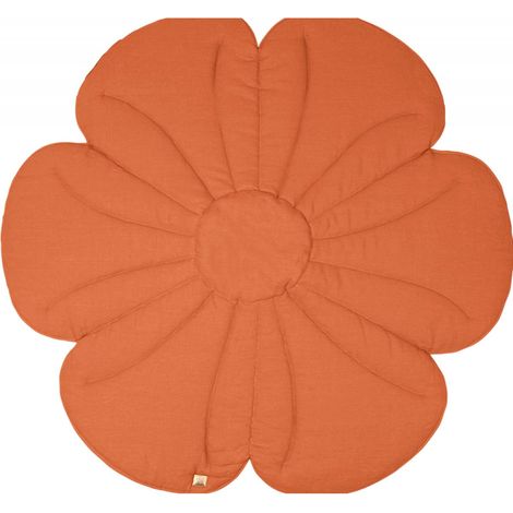Tapis de sol fleur molletonné bébé enfant bloom house - Orange (1/4)