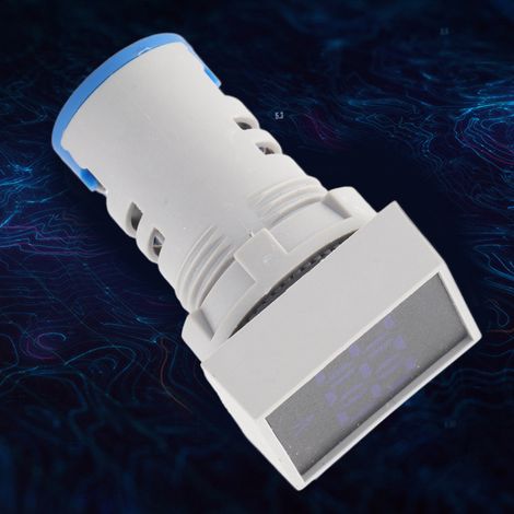 Lampe témoin LED compacte voltmètre à affichage numérique LED carré signalisation AC50-500V bleu (1/5)