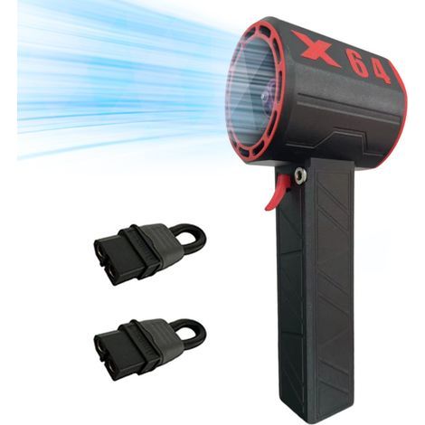 Turbo blower, 1400g thrust, stepless speed control, 8000mAh battery, 64mm cordless super electric leaf blower for cleaning, dusting and burning, red (1/5)