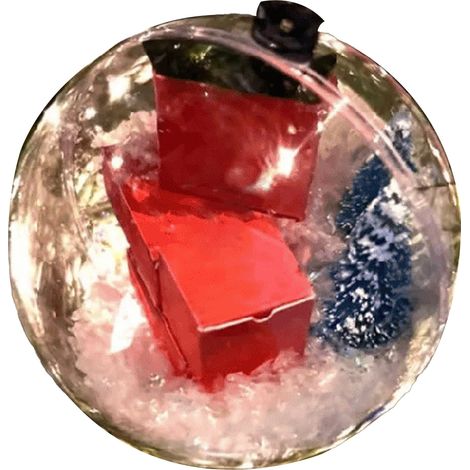 3.15in Christmas Mini Express Box Ornament With Colorful Bows PVC Funny Mini Packages Ornament for Xmas Halloween Decorations Style 4