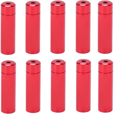 10 embouts de câble de dérailleur en alliage d'aluminium 4 mm pour vélo route et VTT rouge (1/5)