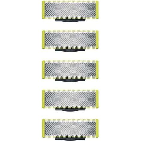 Applicable à OneBlade - Lames de rechange, pour rasoir/tondeuse électrique OneBlade, acier inoxydable robuste, taille, stylisation et rasage, lot de 5 (1/4)