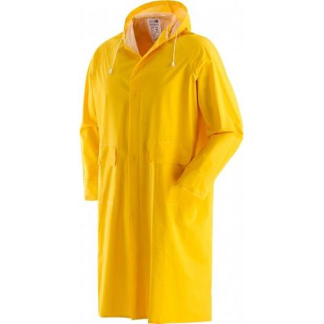 Cappotto Impermeabile in PVC e Poliestere con Cappuccio e Tasche - Giallo L - Giallo (1/7)