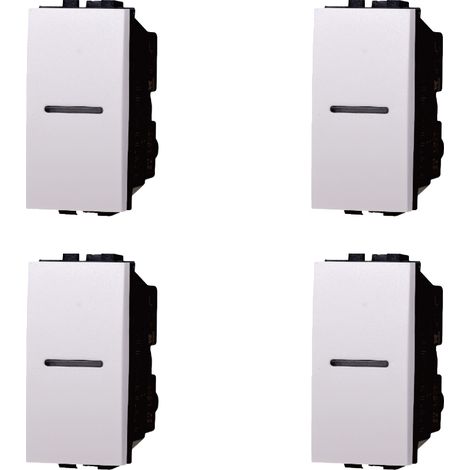 gloca Pulsanti 1P Assiali Compatibili Living (Bianco, 4 Pezzi) (1/4)