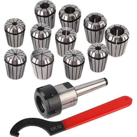 Lot ER32 Porte-Pince de Précision MT2 Queue + Clé, Mandrin de Fraisage avec Coffret (1/5)
