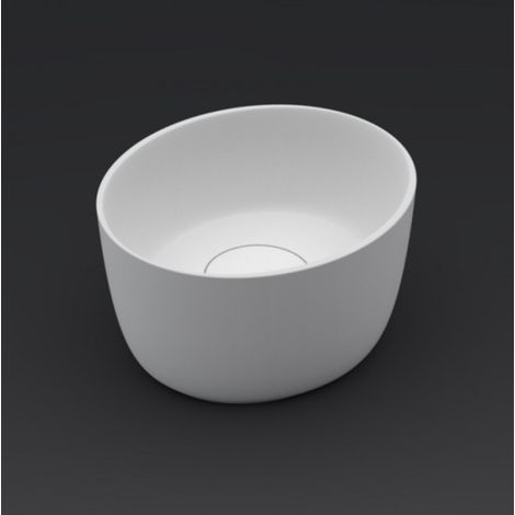 Vasque à poser blanc mat OVAL BOWL RIHO 38x33 cm en solid surface (1/5)