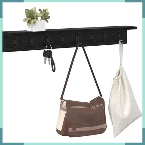 874364 Porte-manteau mural Chêne noir 80 x 10,5 x 10,5 cm (1/5)