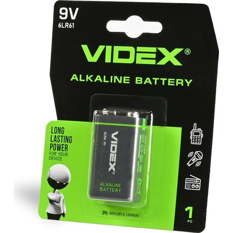 1 unidad. Potente batería alcalina Videx 9V 6LR61 de 9V y 600 mAh.