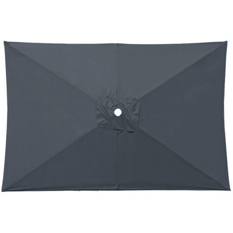 Toile de Parasol Rectangulaire, Housse de Remplacement pour Parasol Extérieur, Parasol de Jardin Anti-UV et Imperméable, Protection Solaire et Pluie, Remplacement de Toile de Parasol(2X2M,Gris)