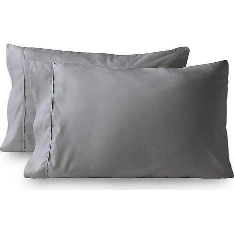 Set mit 2 dunkelgrauen Mikrofaser-Kissenbezügen im Briefumschlag-Stil, 51 x 76 cm (1/5)