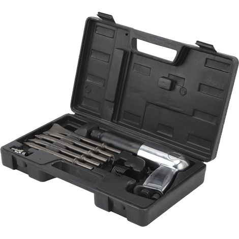 Kit Burin Pneumatique Haute Résistance, Marteau Chisel Air Comprimé pour Réparation Auto, Remplacement Plaquettes Frein, Décapage Rouille, Canon Allongé 250mm, Outil de Démolition Léger (1/5)