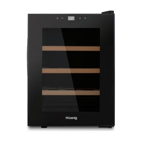 Cave à vin de vieillissement 12 bouteilles – Température réglable 11-18°C – Système anti-vibration – Éclairage LED – 34,5x48x47 cm – Koenig