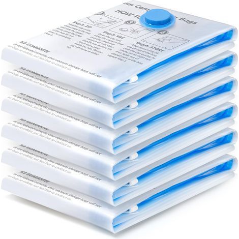 6 Sacs De Rangement Sous Vide Compressibles Réutilisables 70 X 50 Cm, Pour Matelas, Tentes, Couettes, Literie Et Oreillers