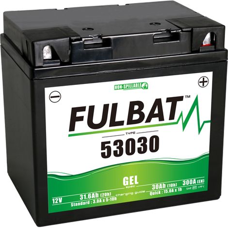Fulbat – Batterie moto GEL 12V 31.6Ah – Étanche – 325A CCA – Applications : motos, quad, jet-ski, tondeuse