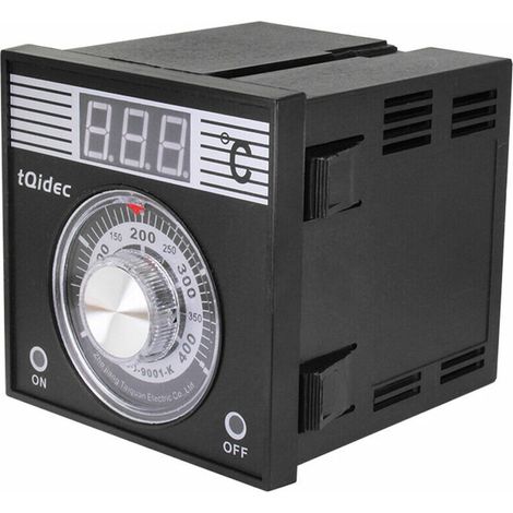 Régulateur de température à affichage numérique Ménage Cuisine Gaz de cuisson Régulateur de température du four Thermocouple de type K Régulateur de température précis 0 400 Réglable - Le noir - Le (1/5)
