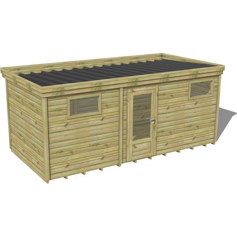 ABRI DE JARDIN bois traité 27mm, 6x2,6m, 16m2, Plancher (1/3)