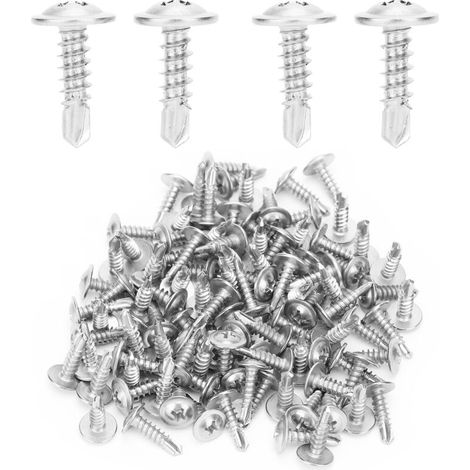 500 rondelles cruciformes M4,2 x 16 mm en acier inoxydable 410, vis autotaraudeuses à queue de perçage (1/5)