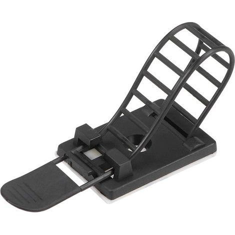 Réglable Autocollant Cable Clips Fil Organisateur avec Optionnel Vis Support pour électrique Cablage Boucler Cable Attache 91x18mm Noir 25pcs (1/4)