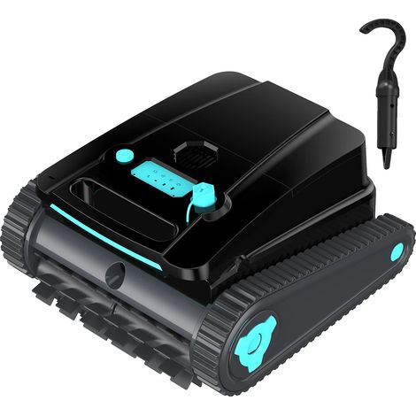 Robot limpiador de piscinas, 120 minutos de autonomía, limpieza automática de la línea de flotación, color negro. (1/2)