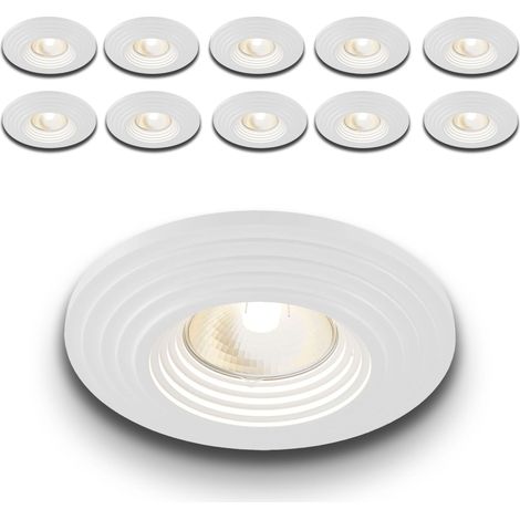STOCK n.10 Portafaretti In Gesso Ceramico spirale ad incasso Diametro 120 35W GU10 IP20