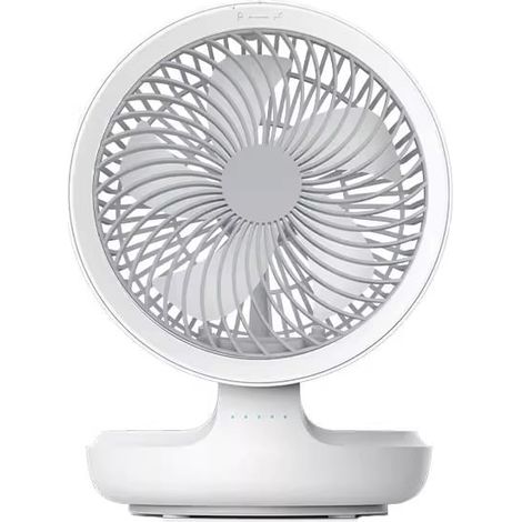 Ventilatore da tavolo sospeso, ricaricabile, pieghevole, USB, diametro 19 cm, bianco (1/4)