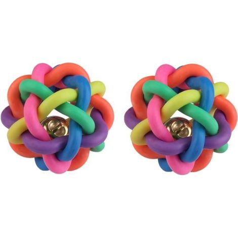 (2 pcs bag)Balle de fil pour chien, accessoire d'entraînement pour chiot, jouet, cloche, corde, nœud, amusant, en tissu, à tricoter, (1/4)