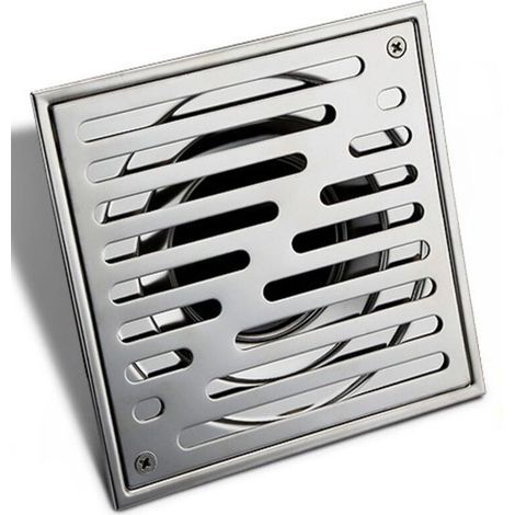 Siphon de Sol en Acier Inoxydable Anti-Odeur carré de Salle de Bain déchets Gate égouttoir de Douche avec Grande Calibre, 150 150mm (1/4)