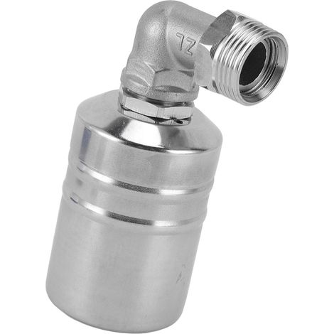 Vanne à flotteur de régulation de niveau d'eau, en acier inoxydable, avec adaptateur coudé 1/2 pouce vers 3/4 pouce, entièrement automatique, pour piscine et fontaine (1/5)