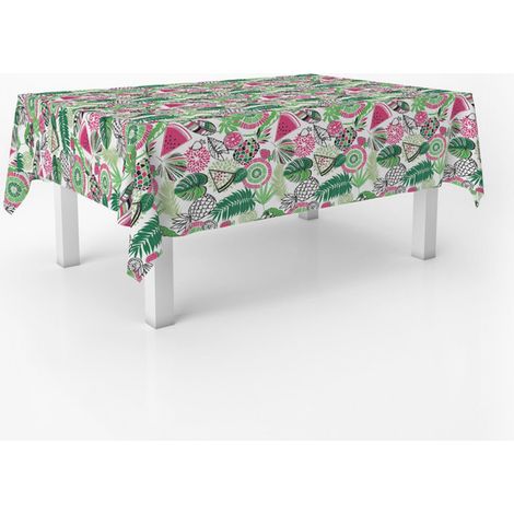 Nappe Toile cirée Anti-Taches Lavable Ronde 140 cm Vert (1/4)