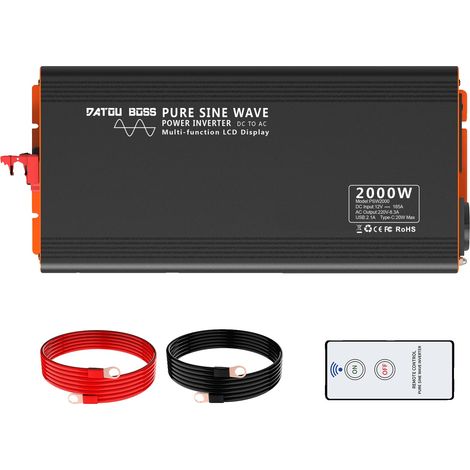 Onduleur de puissance, 2000W de puissance continue, fonctionnement à distance, DC12V 2000W (1/2)