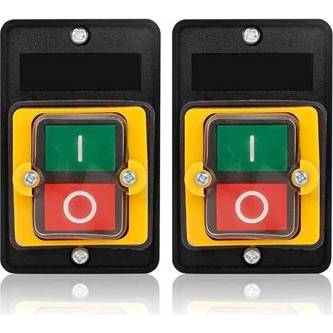 2-piece waterproof push-button on/off switch AC220V/380V 10A for mechanical equipment. (1/5)