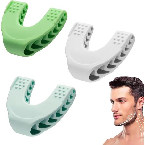 Machoire Musculation, 3 Pcs Jaw Exerciser Muscler Machoire, Muscler Machoire, Entraîneur de Mâchoire, Exerciseur de la Mâchoire, Entraîneur Exercice Machoire