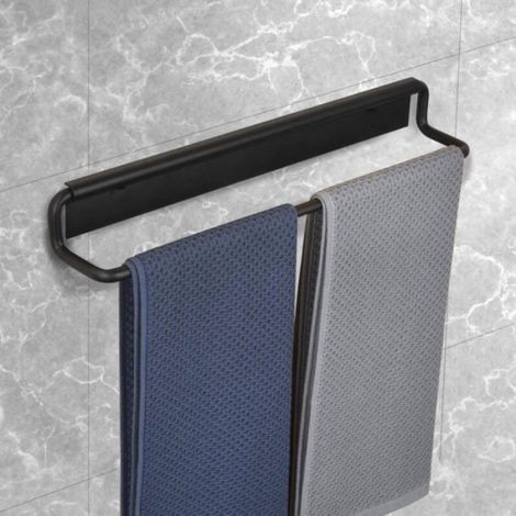 Porte-Serviettes - Aluminium Spatial - Pour Salle De Bain Et Cuisine - Fixation Murale Sans Perçage - 1 Pièce (1/5)