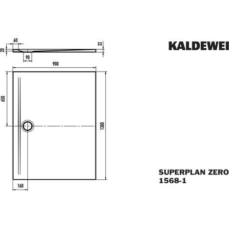 Kaldewei 356800012001 DW SUPERPLAN ZERO Mod.1568-1, 900 x