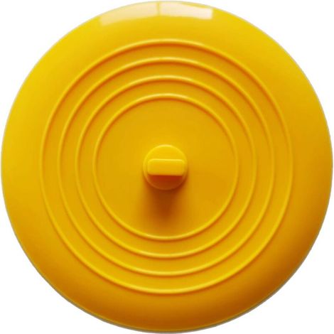 Silikon-Badewannenstöpsel, Waschbeckenstöpsel, 15,3 cm Durchmesser, universeller Abflussstopfen (1 Stück, gelb) (1/4)