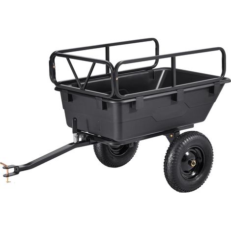 Remolque de jardín, capacidad de 283 litros (10 pies cúbicos), capacidad de carga de 227 kg (500 lb), ruedas de 40,6 cm (16"), control manual o mediante pedal, material PP duradero. (1/5)