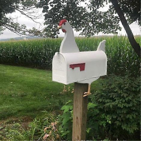 Boîte aux lettres murale en métal unique en forme de poulet, de vache ou de cheval pour le jardin extérieur ou la décoration de la ferme
