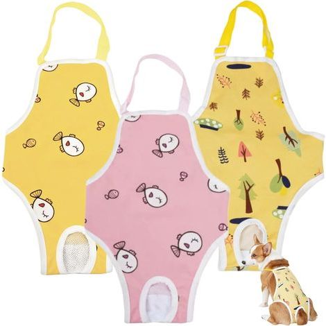Ensemble de 3 pièces comprenant des couches lavables pour chien, des couches réutilisables avec sangles réglables, des culottes thermoprotectrices pour chiennes, des protections anti-fuites pour chien (1/5)