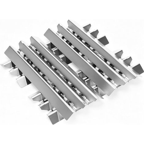 Set mit 4 Ersatz-Brennerabdeckungen aus Edelstahl für Broilking Baron, Broilmate, Huntington, Aromaschienen aus Edelstahl, Heizplatte, Flammenverteiler, 40 x 15,2 cm (1/5)