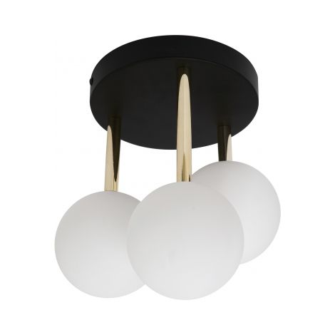 Zumaline ALI Plafonnier Cluster Globe, Noir, Or, 3x G9 (1/2)
